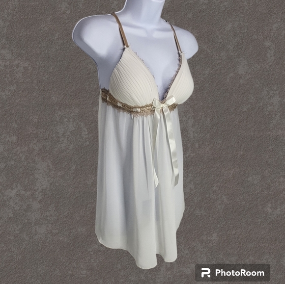 Linea Donatella Other - Linea Donatella Babydoll Juliet Lace-trim Chiffon Chemise Medium